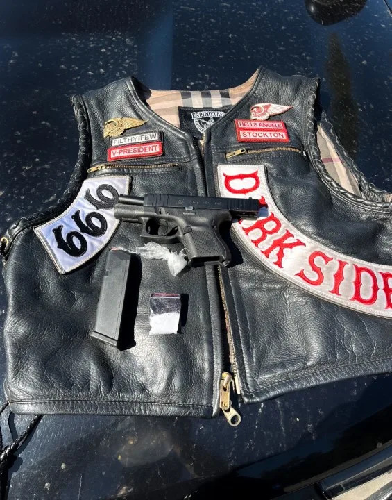 Weapons seized during an annual Hells Angels ride in San Diego (San Diego Police Department).