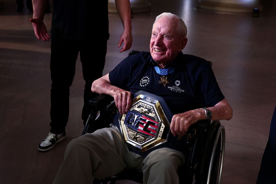 San Diego Navy veteran Royce Williams escorts UFC Freedom 250 fighter at White House