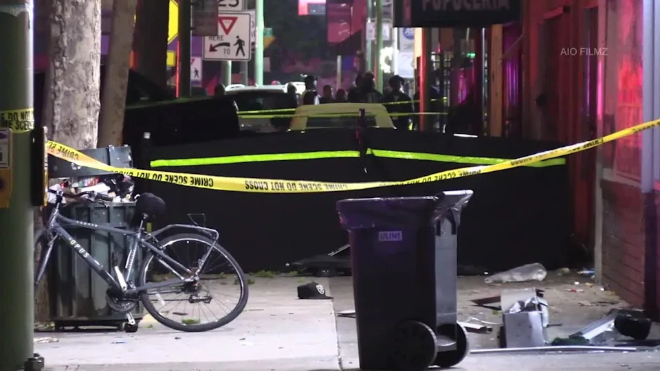 <div>Scene of deadly May 16, 2026 crash on International Boulevard in Oakland.</div>