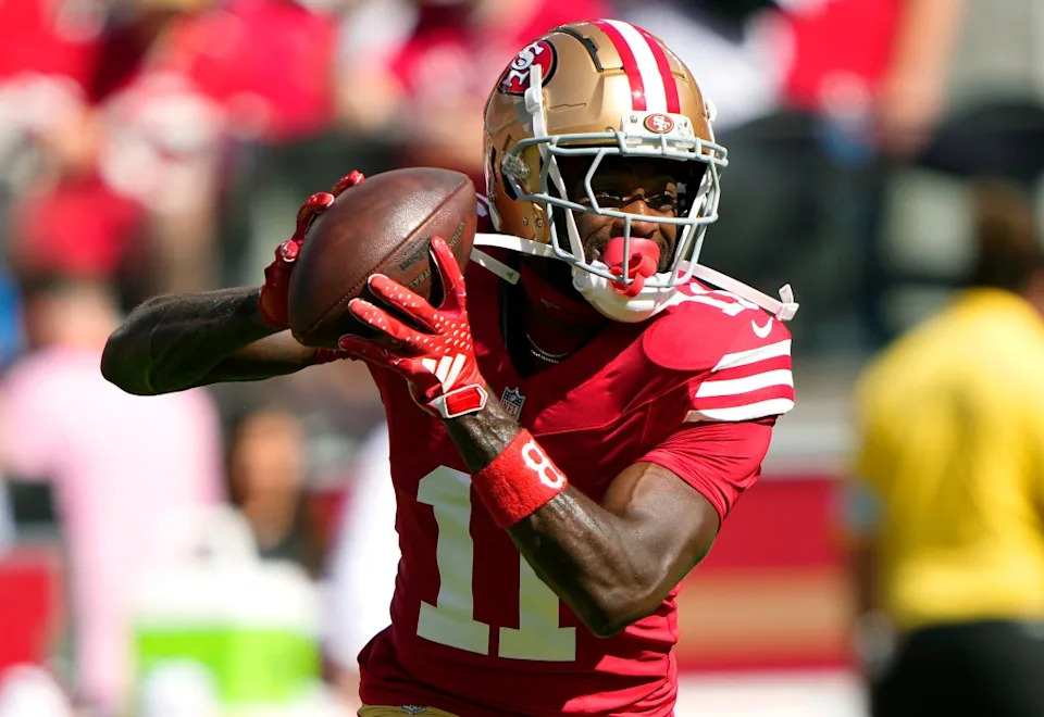 A warrant for 49ers star Brandon Aiyuk’s arrest has been issued. Getty Images