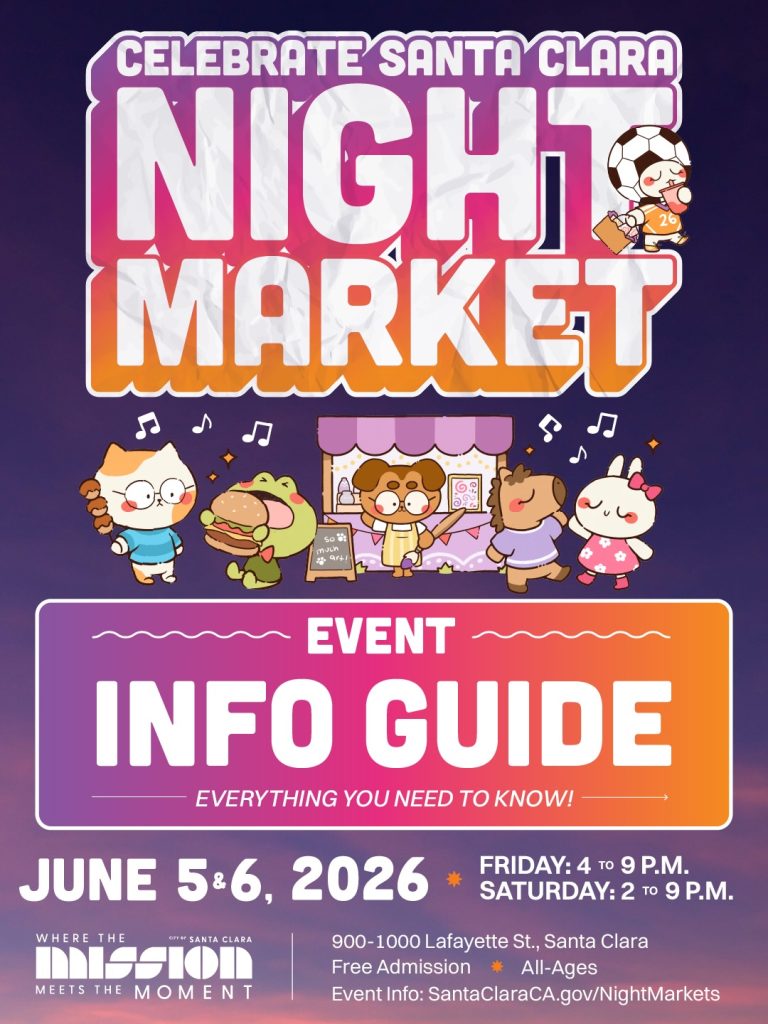 Celebrate Santa Clara Night Market — Friday, June 5 (4 p.m. – 9 p.m.) & Saturday, June 6 (2 p.m. – 9 p.m.) at 900–1000 Lafayette St, Santa Clara
