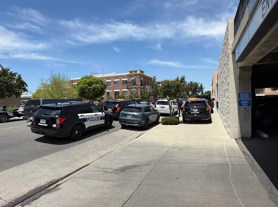 City Hall North, City Hall South, the Development Services Building and Bakersfield Police Headquarters were placed on lockdown. X/@DadsGoneLive