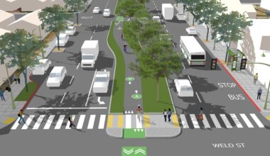Image: rendering of a proposed median path on 73rd Avenue.