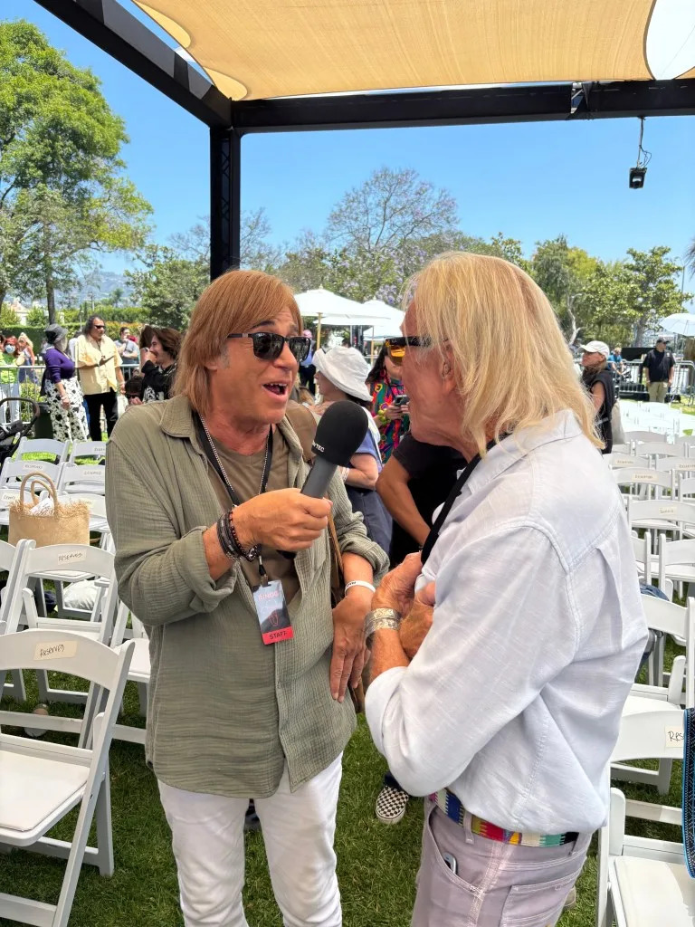 Carter interviews a VIP at Ringo yearly birthday celebration in Beverly Hills. Obtained by the CA Post