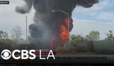 Fire erupts in Long Beach near a construction site