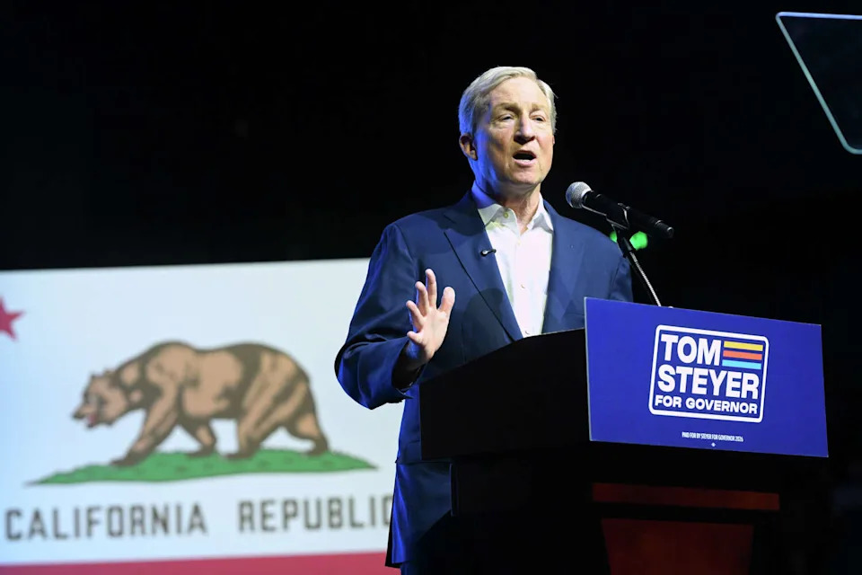 California gubernatorial candidate Tom Steyer speaks during an election night event Tuesday, June 2, 2026, in San Francisco. (Noah Berger/AP Photo/Noah Berger)
