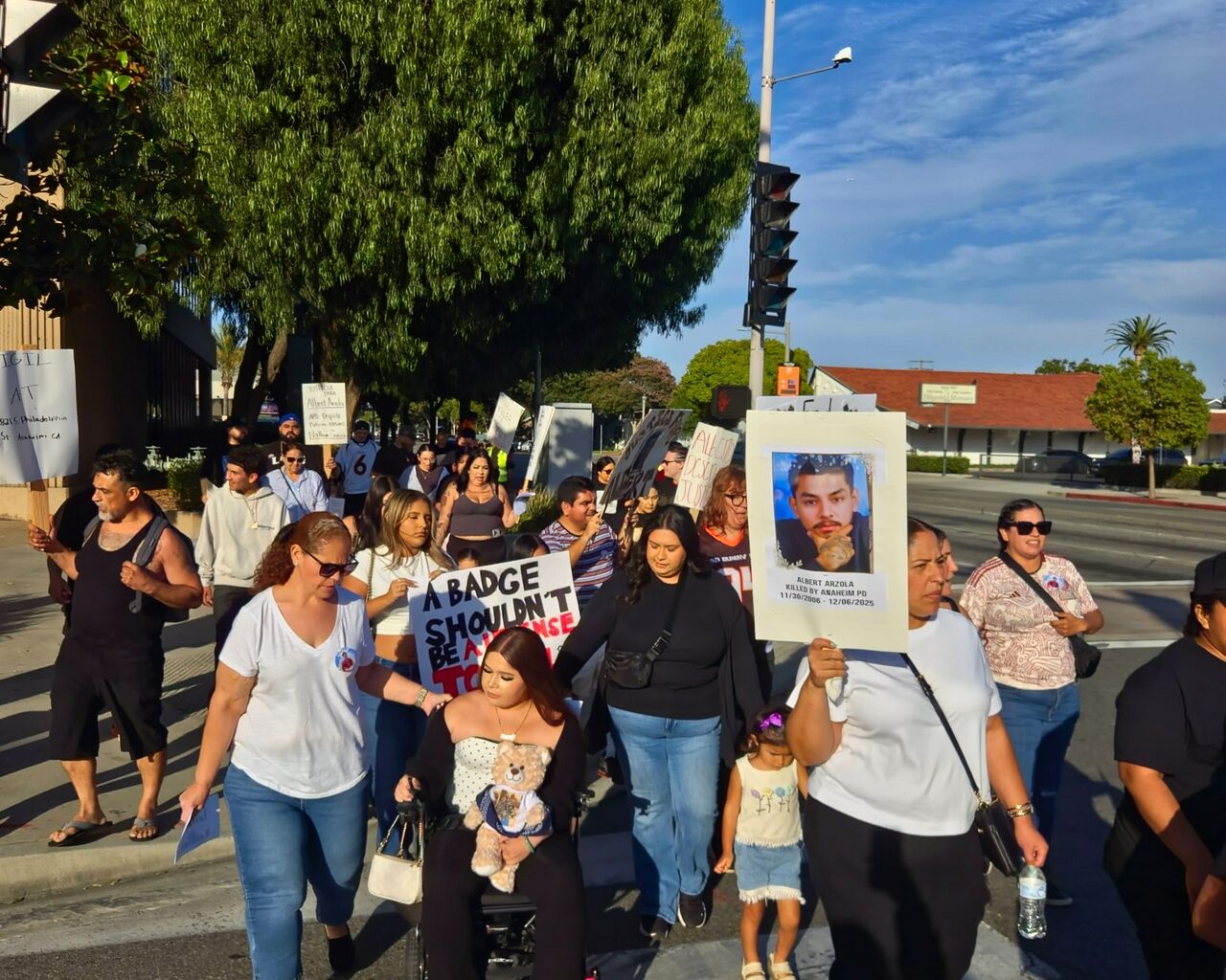 Protest demands justice for Albert Arzola.