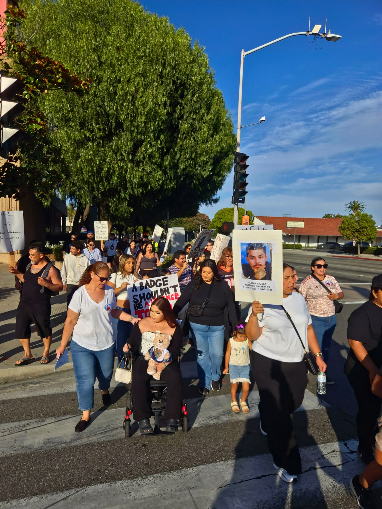 Protest demands justice for Albert Arzola.
