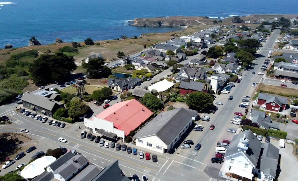 Downtown is seen from this drone view in Mendocino. MediaNews Group via Getty Images