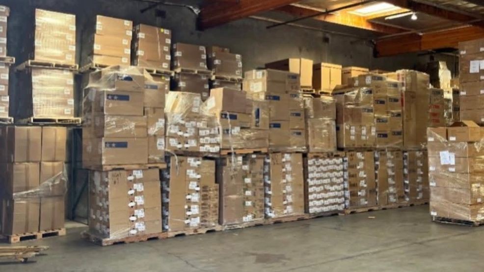 $2.2 million stolen merchandise recovered from Anaheim warehouse (Photo: CHP)