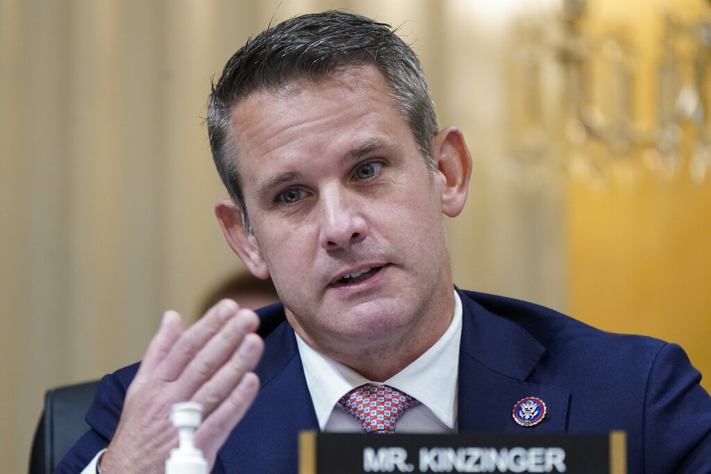 Rep. Adam Kinzinger, R-Ill., speaks as the House select committee...