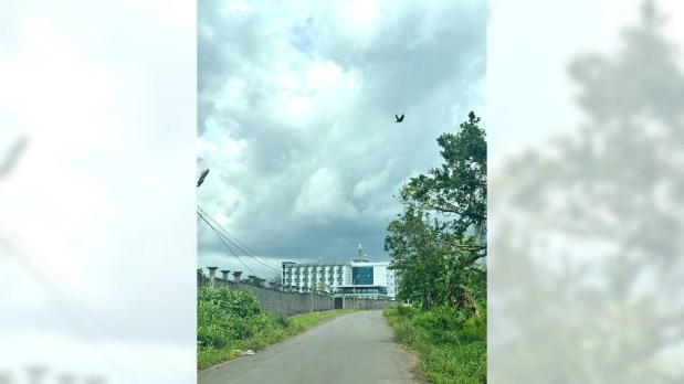 A view of Bamy Hotel where migrants are held in Malabo, Equatorial Guinea.
