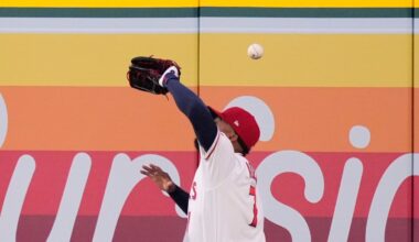 Video: Jo Adell misplays flyball into home run off his head – NBC New York