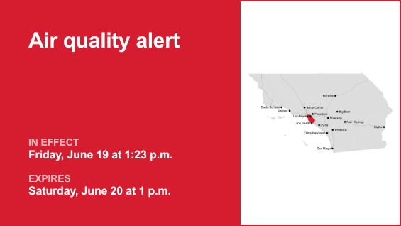 Air quality alert in place for Los Angeles County Inland Coast including Downtown Los Angeles Saturday – Pasadena Star News