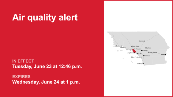 Air quality alert in place for Los Angeles County Inland Coast including Downtown Los Angeles Wednesday – San Gabriel Valley Tribune