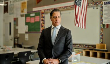 Alberto Carvalho, superintendent of the Los Angeles Unified School District, at a high school in Los Angeles.