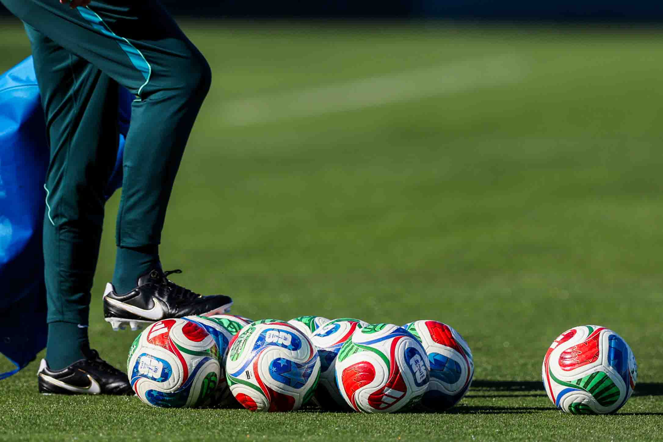 The Australian men’s national soccer team prepares for practice ahead...