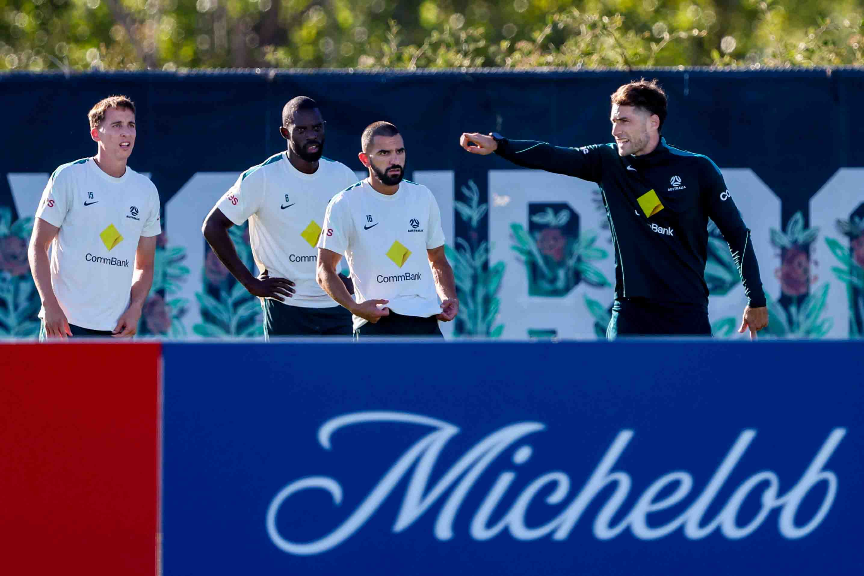 The Australian men’s national soccer team practices ahead of World...