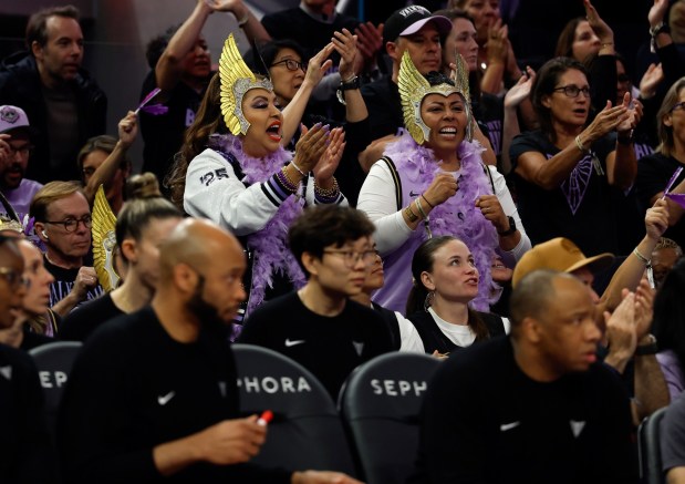Golden State Valkyries fans cheer for their team against the Phoenix Mercury in the fourth quarter at the Chase Center in San Francisco, Calif., on Tuesday, June 9, 2026. (Nhat V. Meyer/Bay Area News Group)