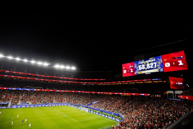 68,827 people attended a FIFA World Cup match against Paraguay and Turkey at Levi's Stadium in Santa Clara, Calif., on Friday, June 19, 2026. (Shae Hammond/Bay Area News Group)