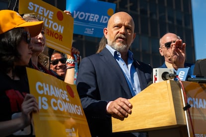 El candidato republicano a la gubernatura californiana, Steve Hilton, este martes.