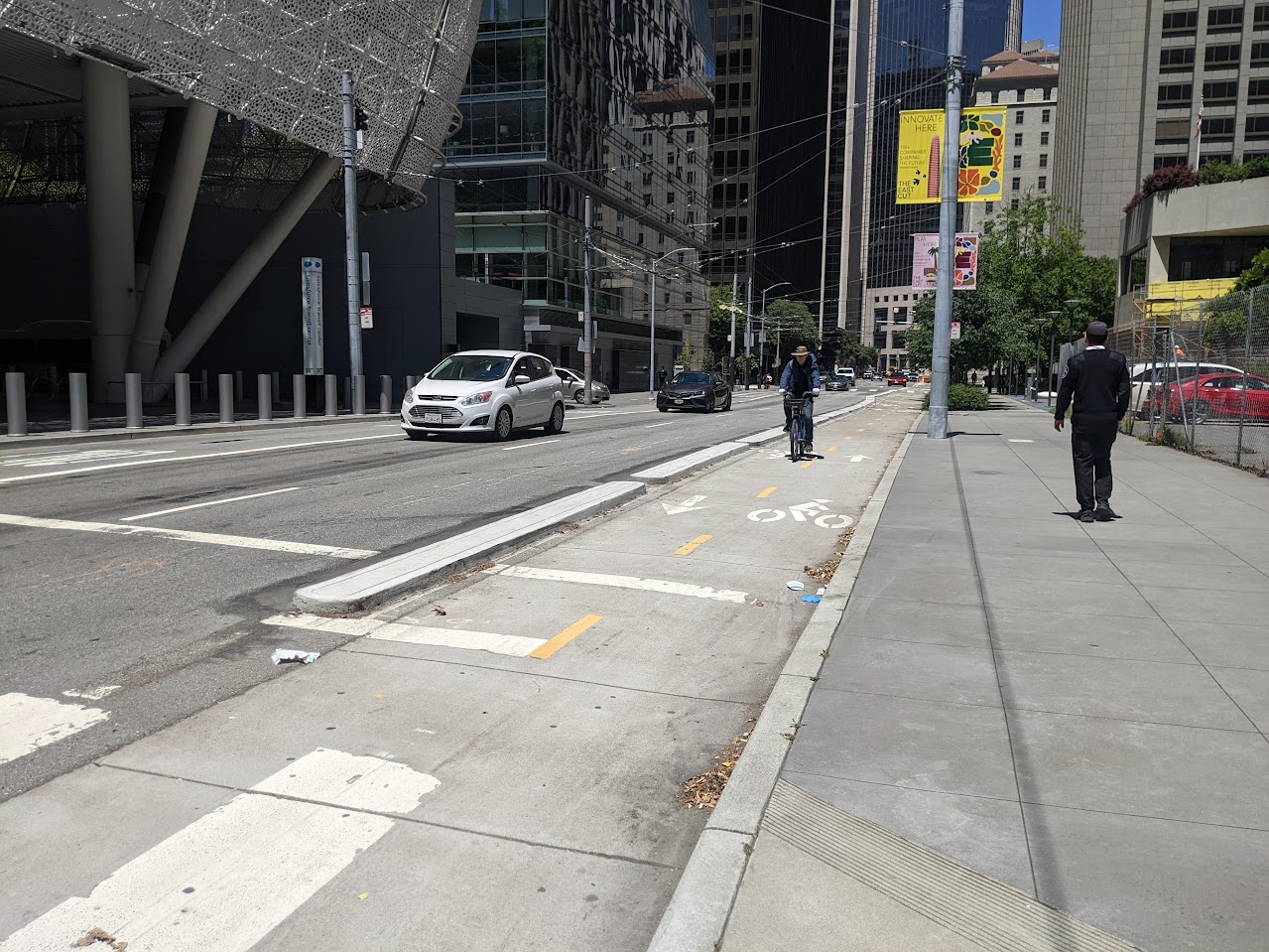 Eyes on the Street: Beale Street Bike Lane Upgrades Underway