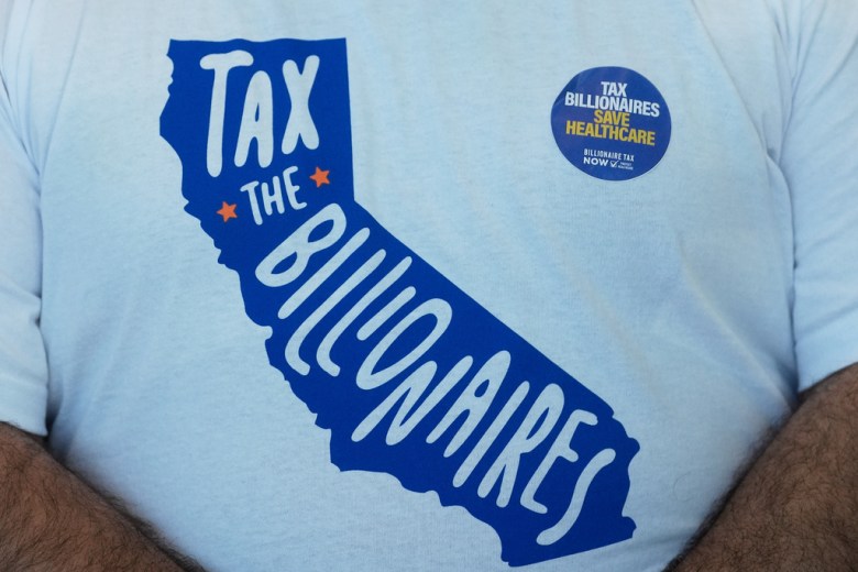 Shirt showing support for a billionaire tax
