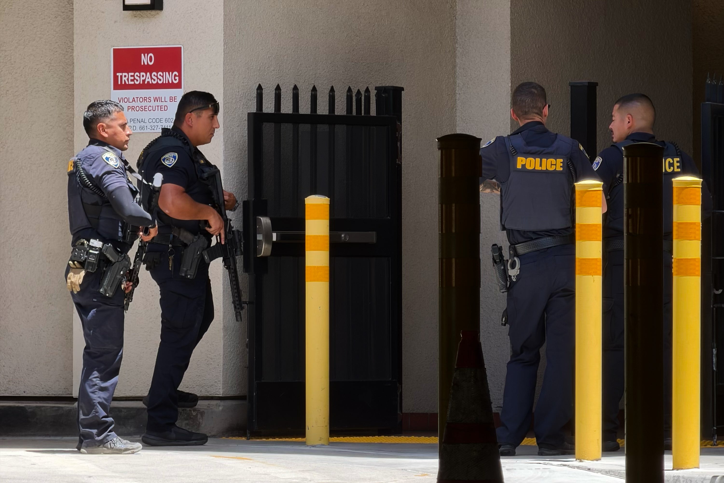 Police said the department’s crisis negotiation team is in contact with the suspect by telephone