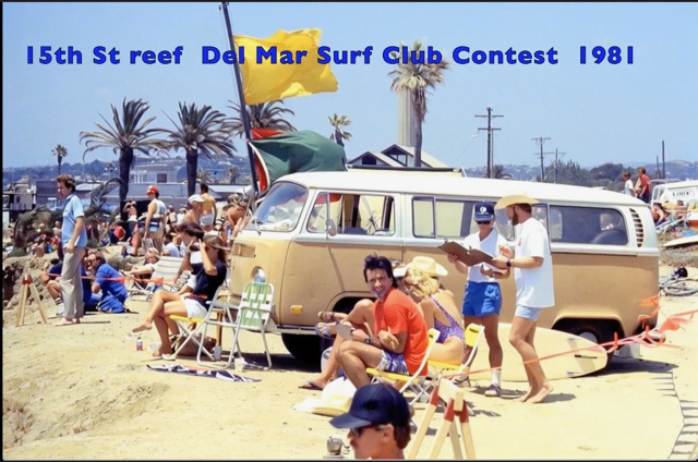 15th Street reef Del Mar Surf Club contest 1981 (Jim...