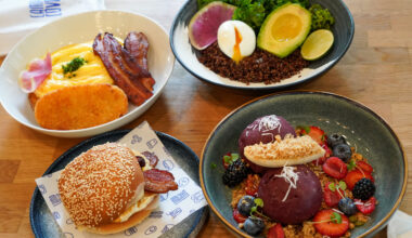 Breakfast items at Camp Cove.
