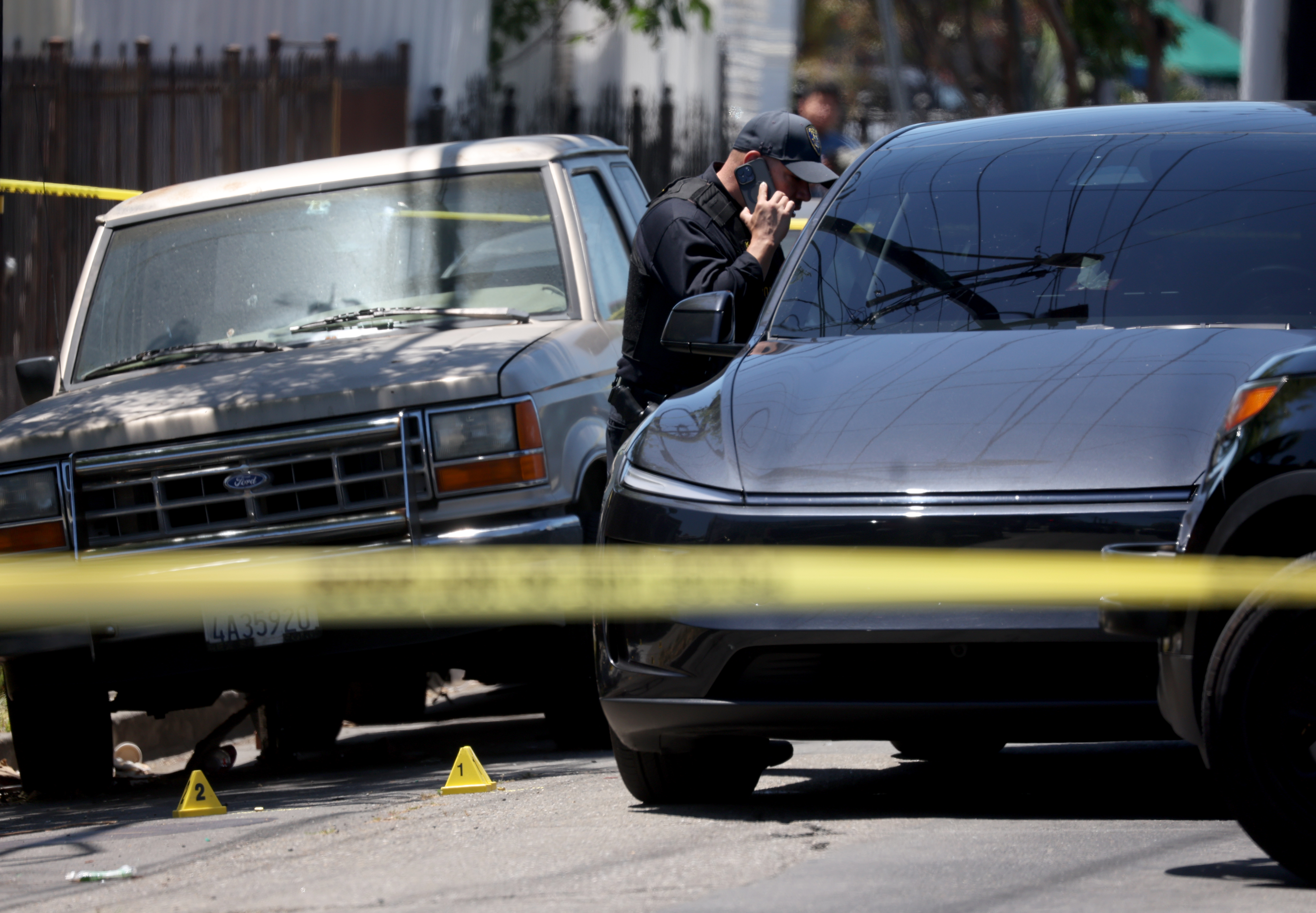 Oakland police investigate a fatal shooting on Seminary Avenue and...