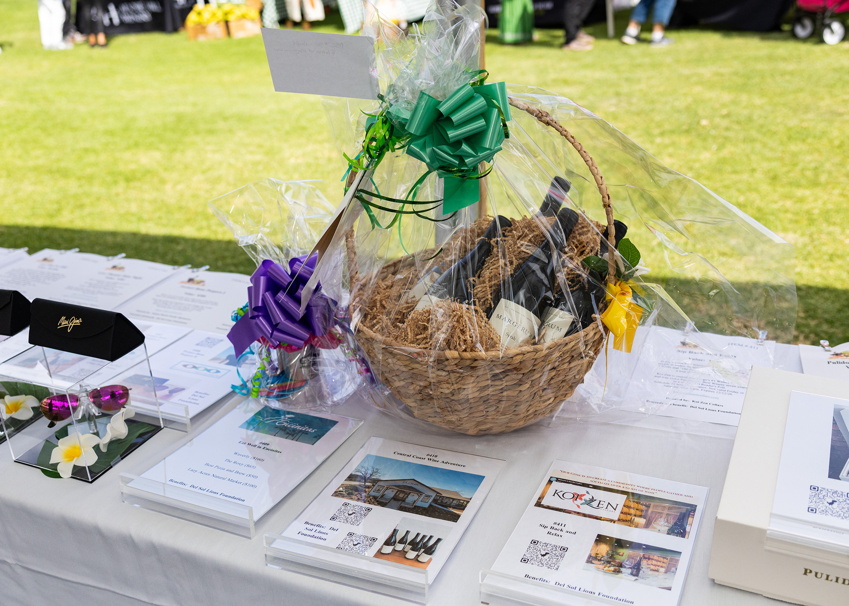 Silent auction and opportunity drawing items on display at the...