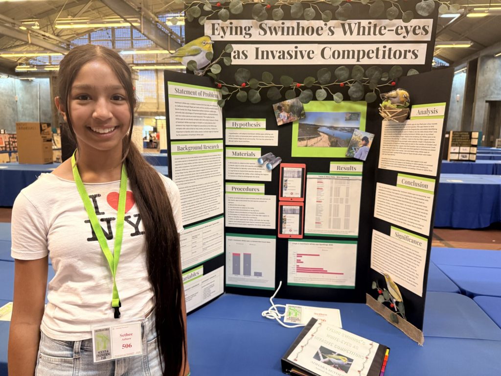 LocaL student wins first place at Greater San Diego Science and Engineering Fair for her nature, bird-inspired research project