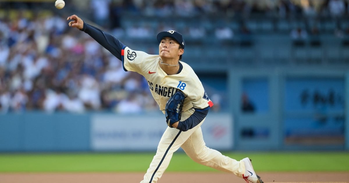 Los Angeles Dodgers erupt for nine-run first as Yoshinobu Yamamoto dominates over eight innings in rout of Los Angeles Angels