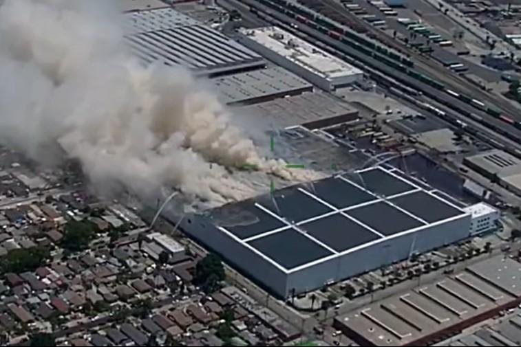 Firefighters cite progress against sprawling LA warehouse blaze