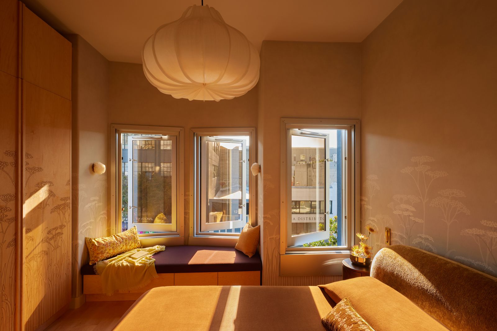 Image may contain Window Lamp Bay Window Bed and Furniture Star Trek inspired home