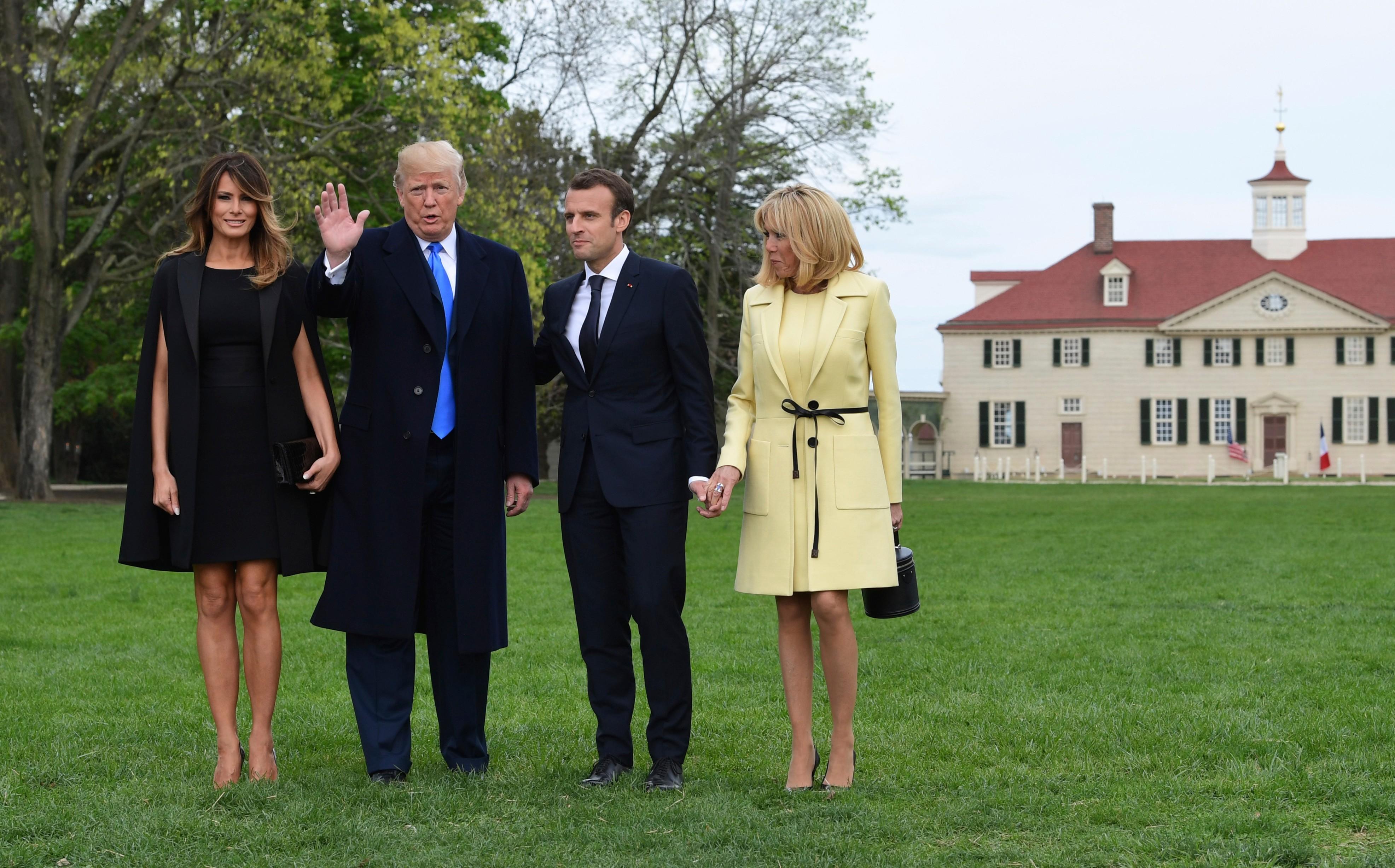 FILE – From left, first lady Melania Trump, President Donald...