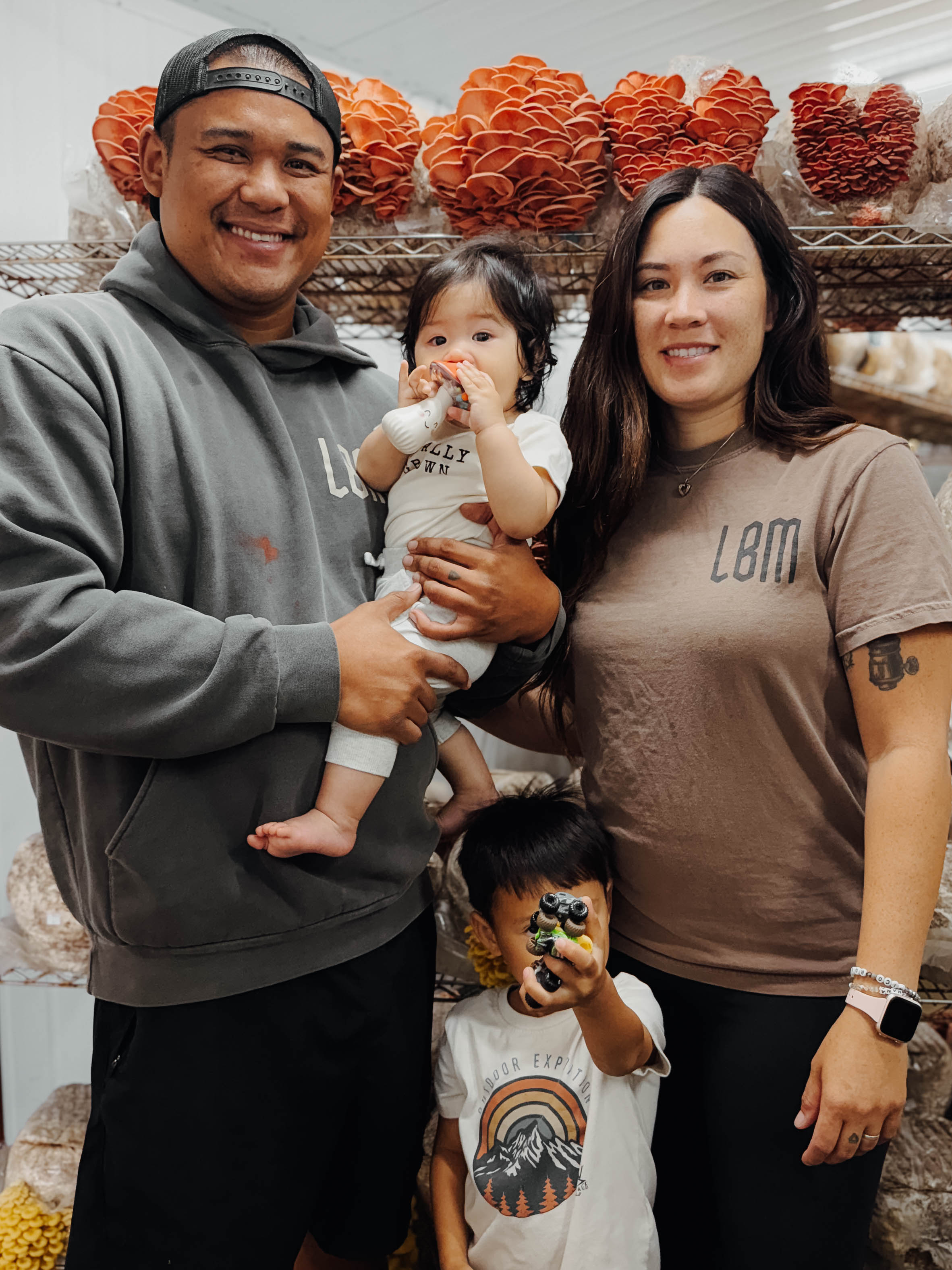 Justin and Mia Nguyen, owners of Long Beach Mushrooms, with...