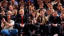 Donald Trump attends a New York Knicks basketball game against the Milwaukee Bucks on March 26, 2012 at Madison Square Garden in New York City.    