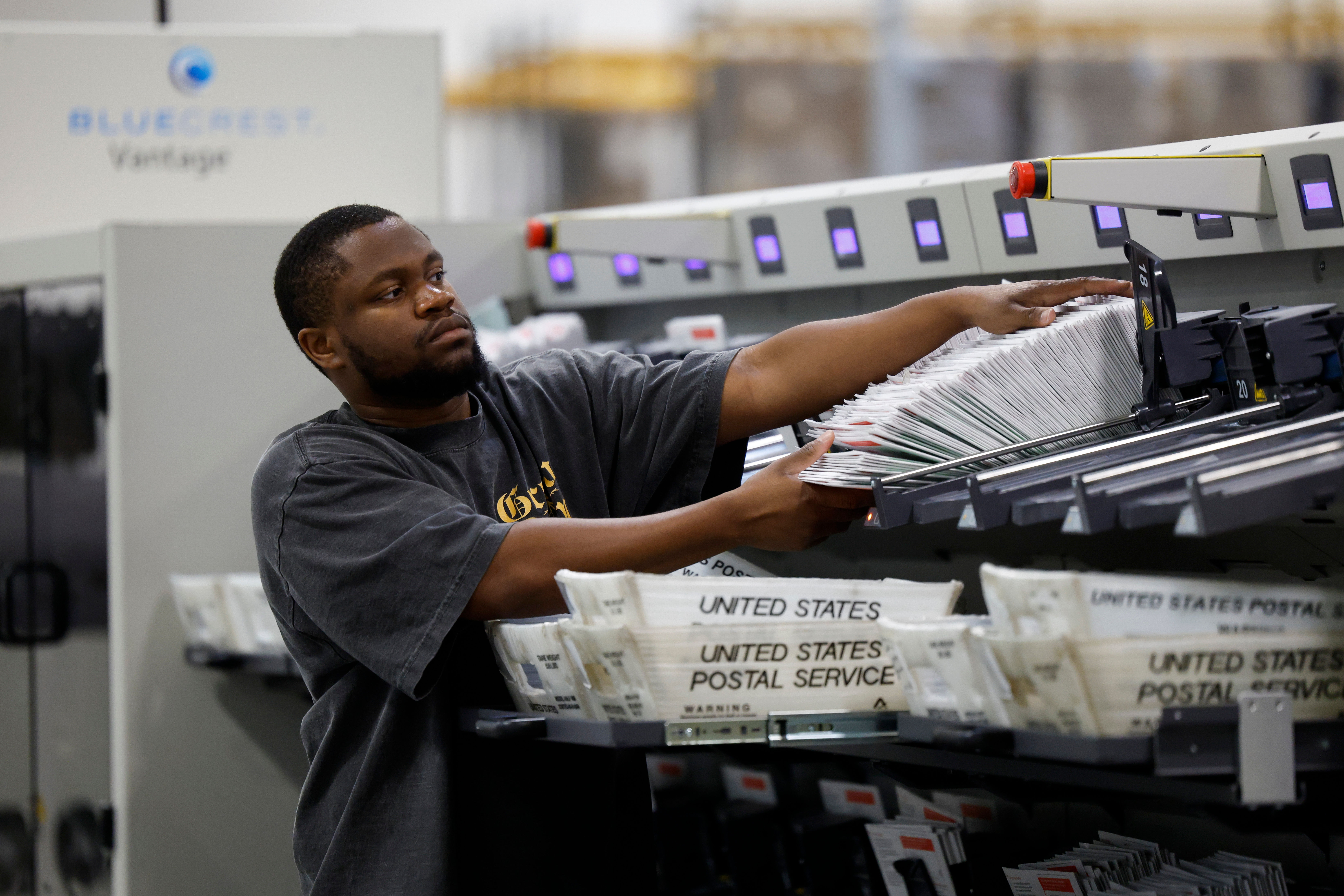 A Los Angeles County election worker processes ballots at the Los Angeles County Ballot Processing Center in City of Industry, California, US, on Tuesday, June 2, 2026.