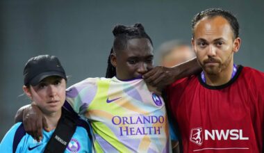 Orlando Pride forward and Golden Boot leader Barbra Banda exits match with injury