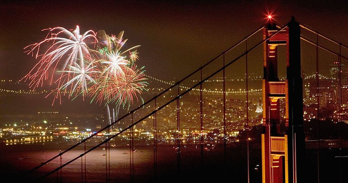 Golden Gate Bridge July 4 historic fireworks display