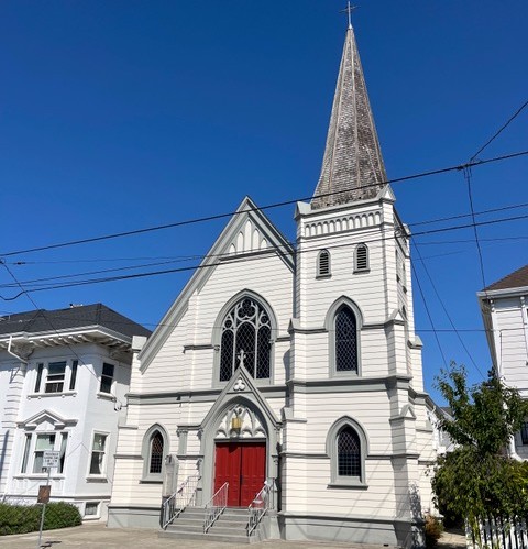Listed in the National Register of Historic Places, the Immanuel Lutheran Church of Alameda on the Island city's Lafayette Street was dedicated by its congregation in January 1891. (photo courtesy of Elizabeth Greene)