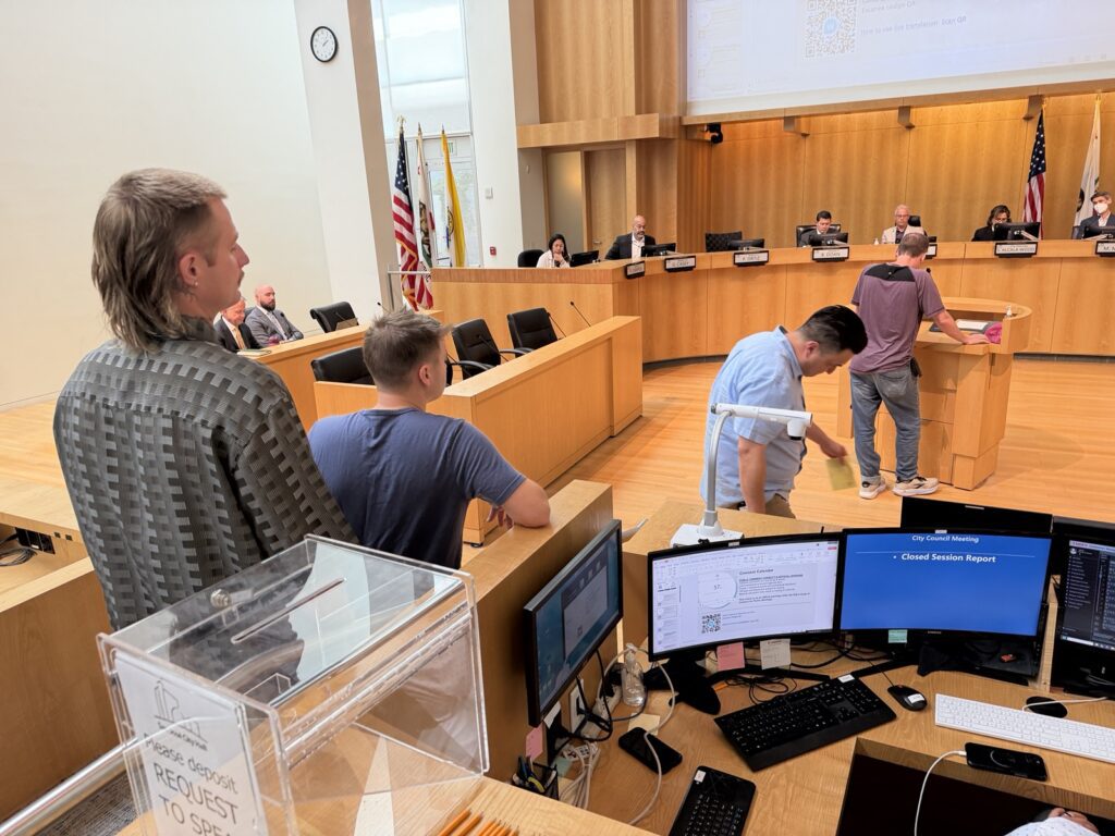 Public comment at San Jose City Hall.