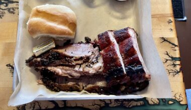 barbecue meat and bread
