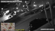 This is a screenshot from a surveillance camera, that prosecutors say shows Larry Millete returning to the house in the evening on January 8, 2021.