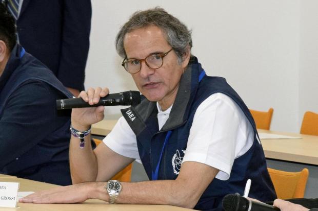 International Atomic Energy Agency Director General Rafael Grossi speaks during a meeting.