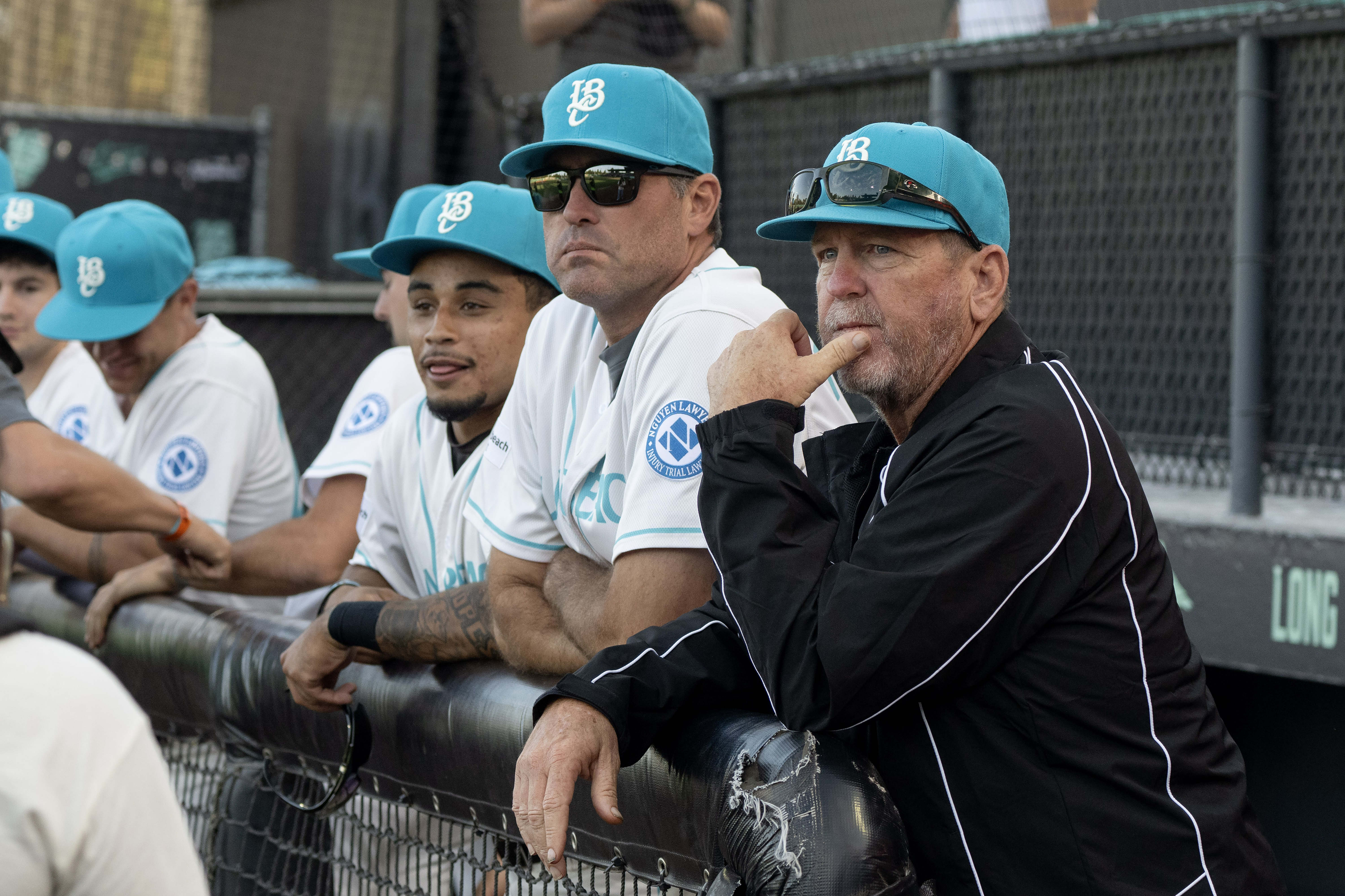 Manager Troy Percival, right, and the Long Beach Coast compete...