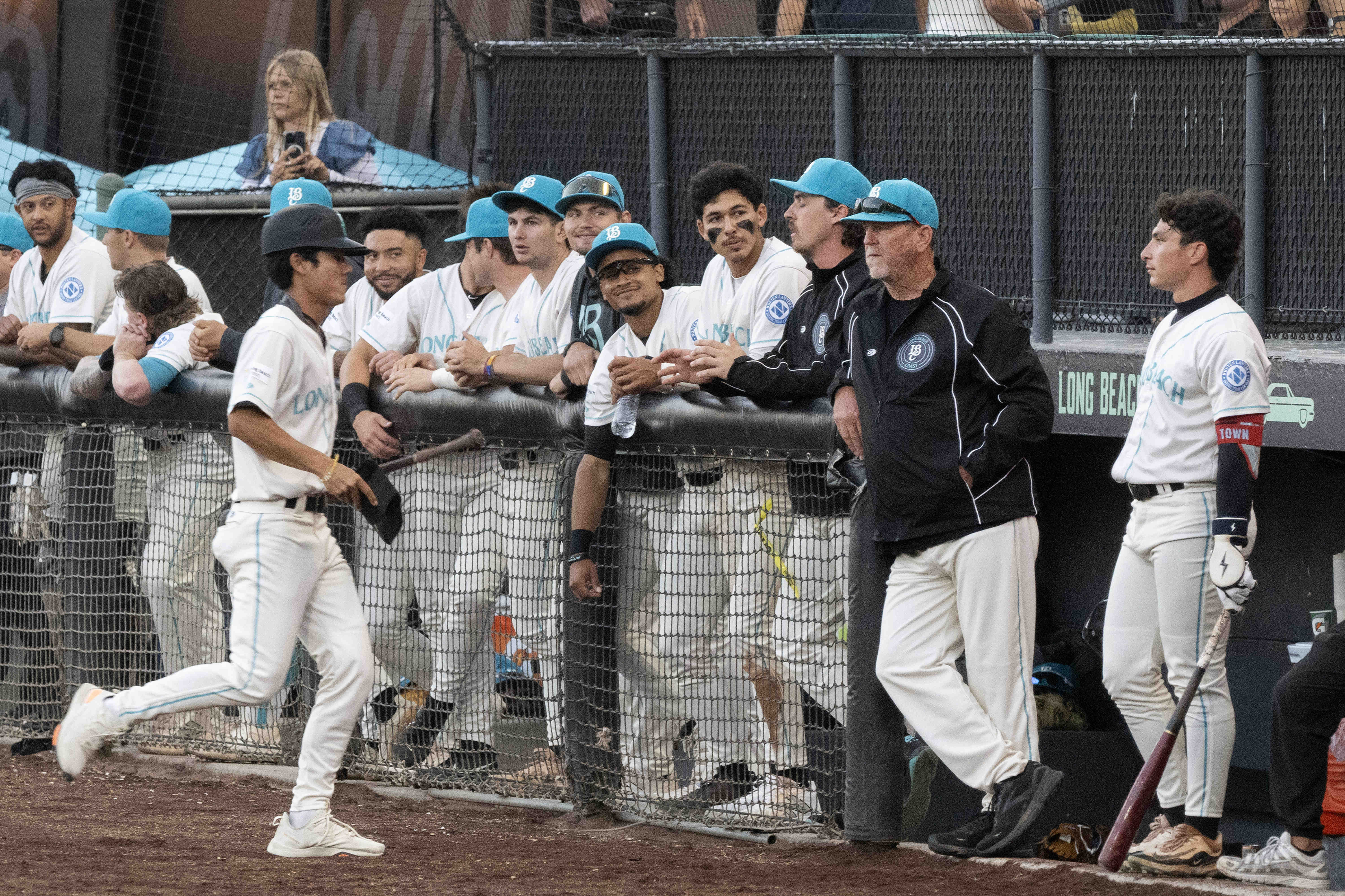 Manager Troy Percival and the Long Beach Coast compete against...