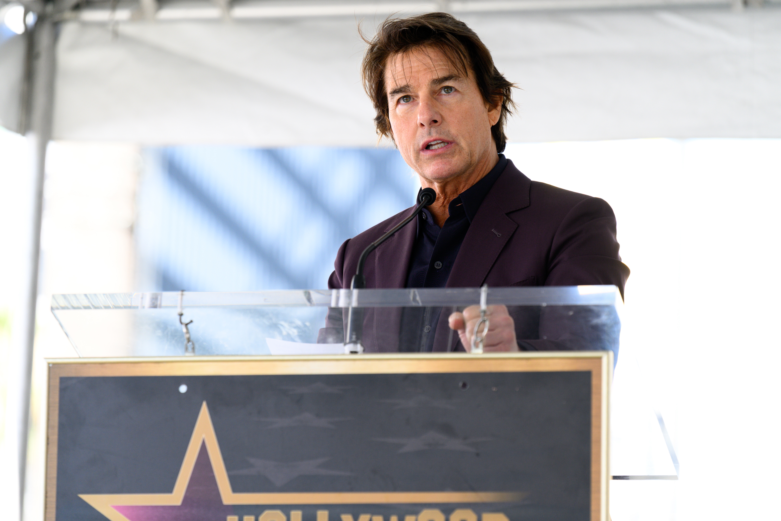 Tom Cruise speaks at David Beckham’s Hollywood Walk of Fame...